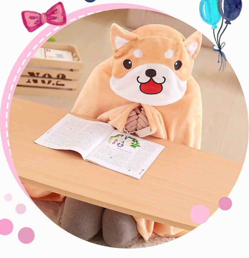 FUYU Cute Dog Cloak Blanket Soft Plush Throw Blanket Shiba Inu Cosplay Cloak - Image 3